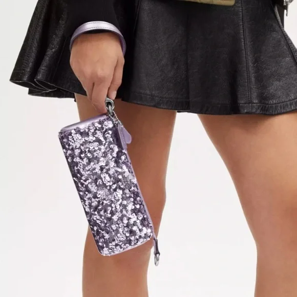 NWOT Coach Nolita Barrel Bag Lilac Sequins - Picture 3 of 8